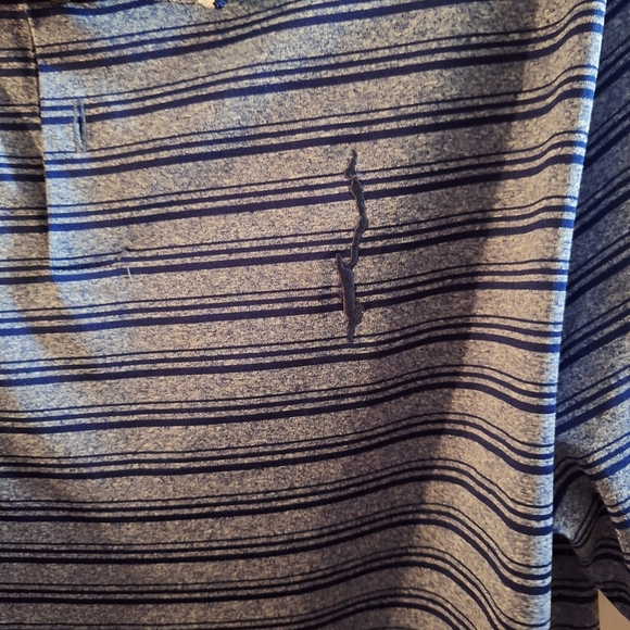 Nike Blue and Gray Striped Polo Shirt - Picture 2 of 7